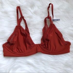 Aerie Burnt Orange Unlined Triangle Bra